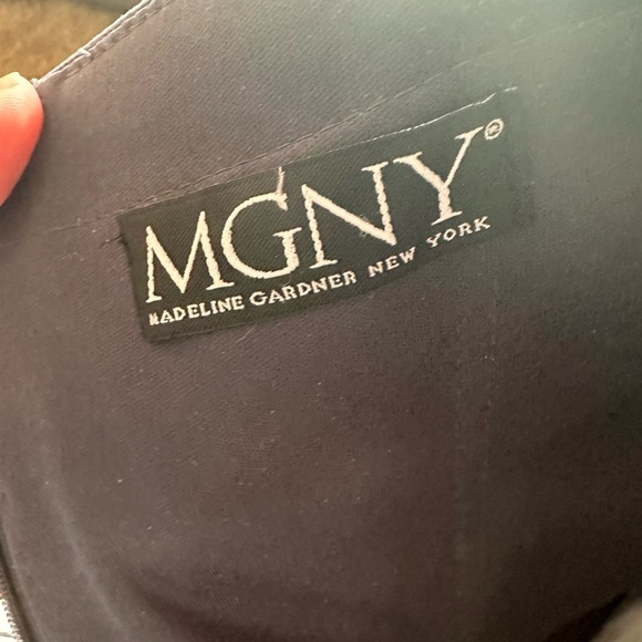 MGNY Madeline Gardner Formal Mother Of The Bride Charcoal Floor Length Bead 8/10 - Picture 8 of 16